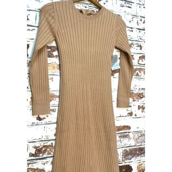 NWT Wayf x BFF Hollie Nordstrom Ribbed Open Back Long Sleeve Sweater Midi Dress - Picture 9 of 16